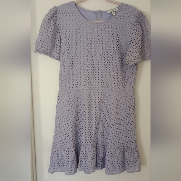 Speechless Lilac Eyelet Summer Vacation Casual Mini Dress - Picture 4 of 5